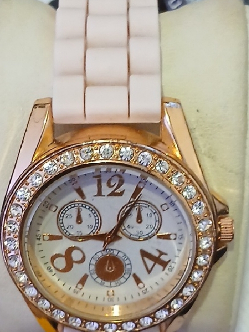 Party Time Formals Rose Gold Womems Watch & White Silicone Strap Mens Watch